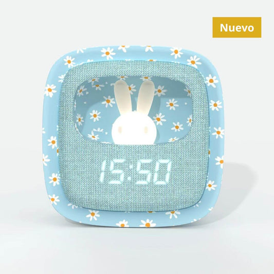 Despertador y Luz Nocturna BILLY CLOCK - Azul Margaritas