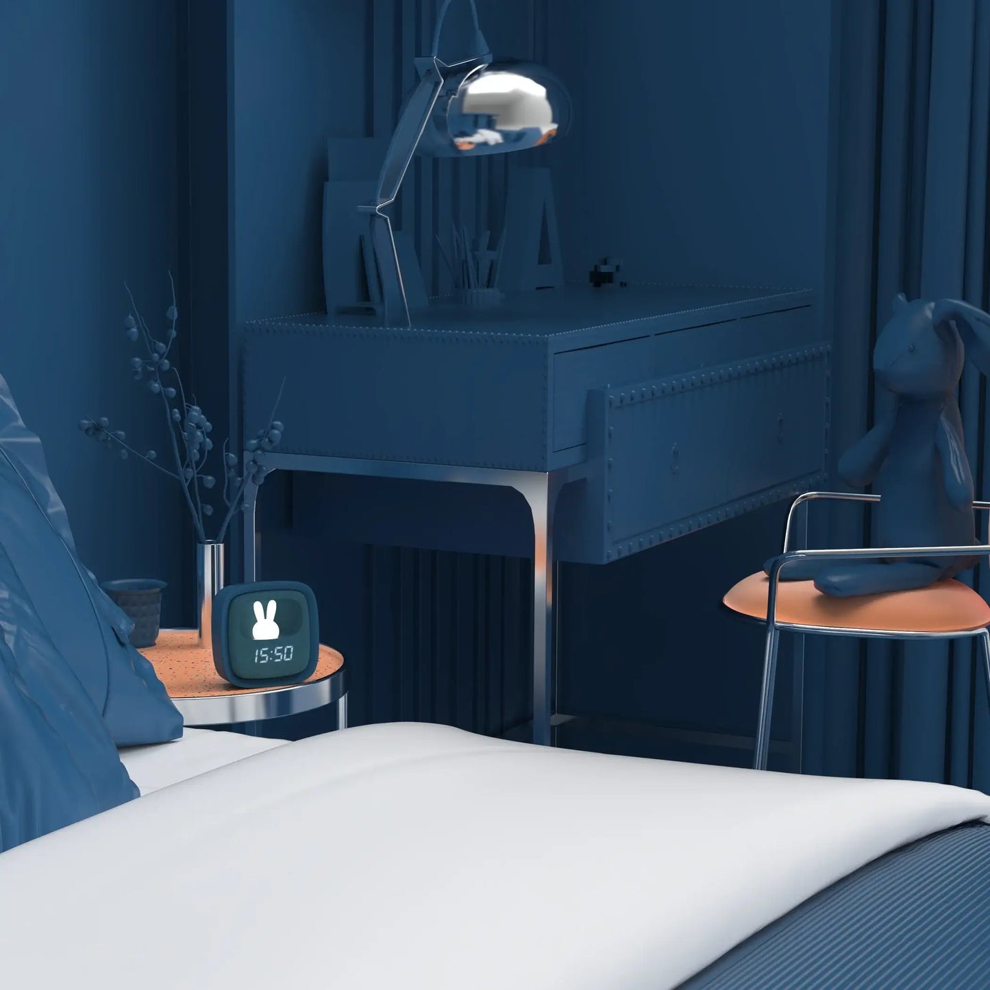 Despertador y Luz Nocturna BILLY CLOCK - Azul oscuro