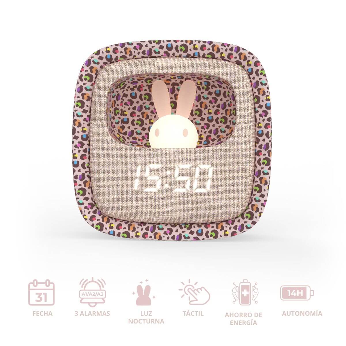 Despertador y Luz Nocturna BILLY CLOCK - Leopardo