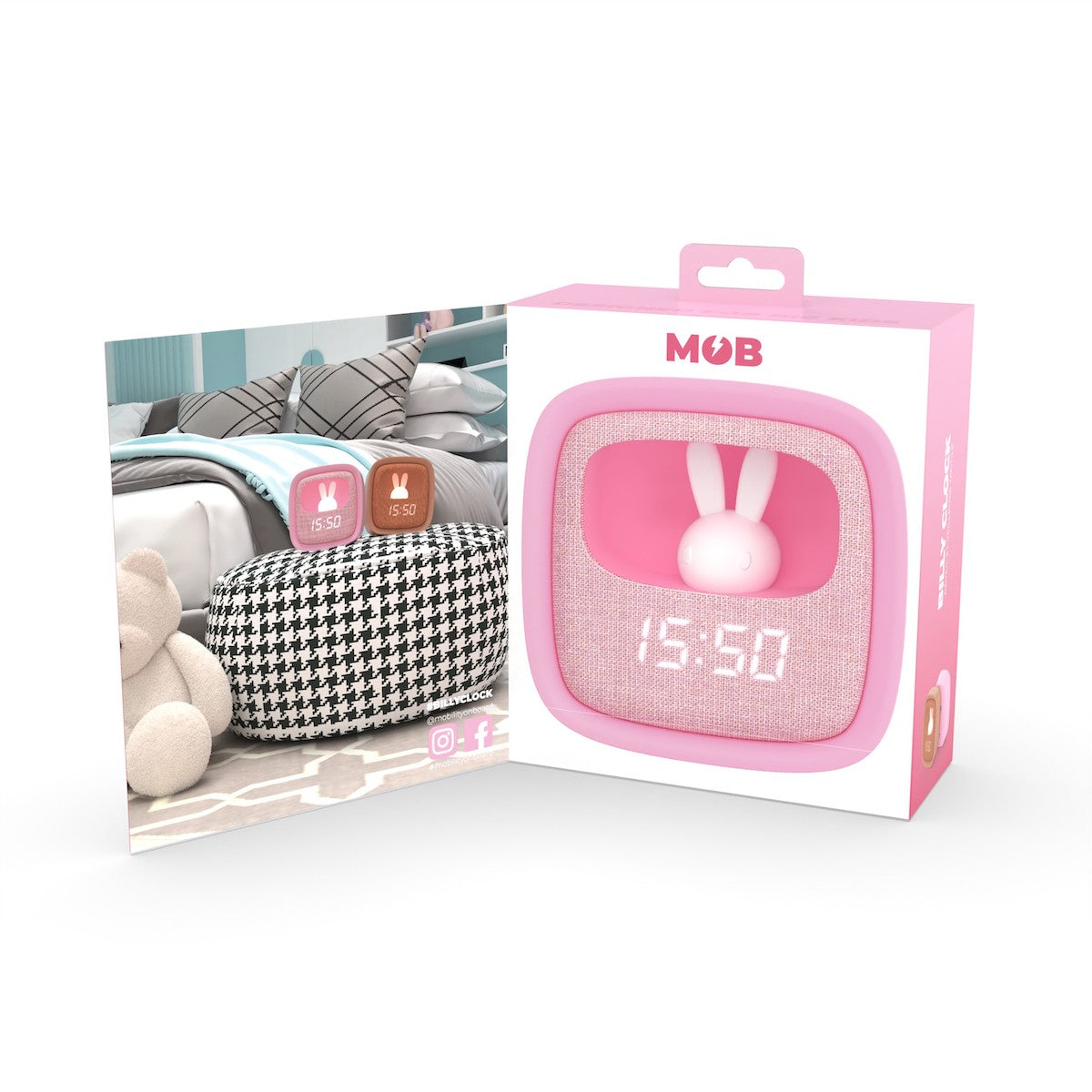 Despertador y Luz Nocturna BILLY CLOCK - Malvavisco