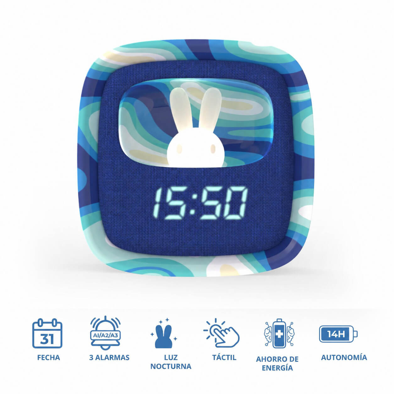 Despertador y Luz Nocturna BILLY CLOCK - Océano