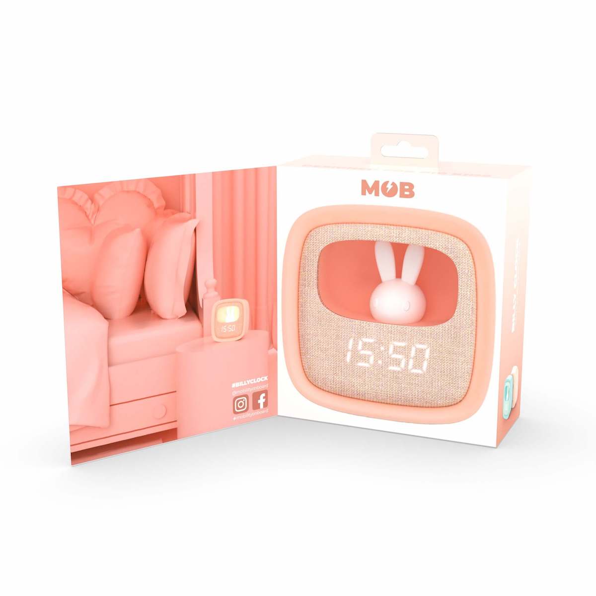 Despertador y Luz Nocturna BILLY CLOCK - Rosa