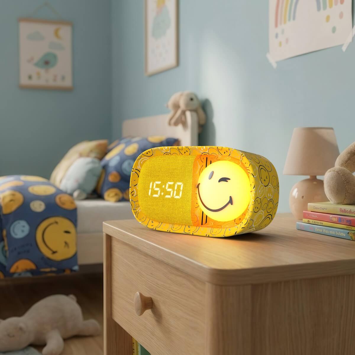 Despertador y Luz Nocturna SMILEY CLOCK - Amarillo