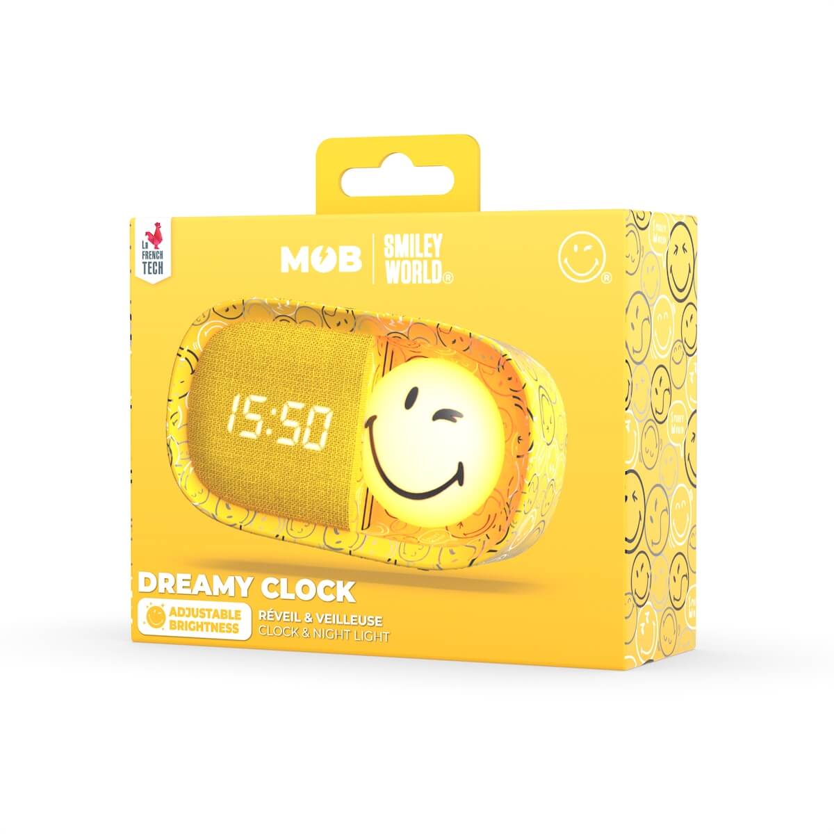 Despertador y Luz Nocturna SMILEY CLOCK - Amarillo