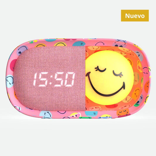 Despertador y Luz Nocturna SMILEY CLOCK - Rosa