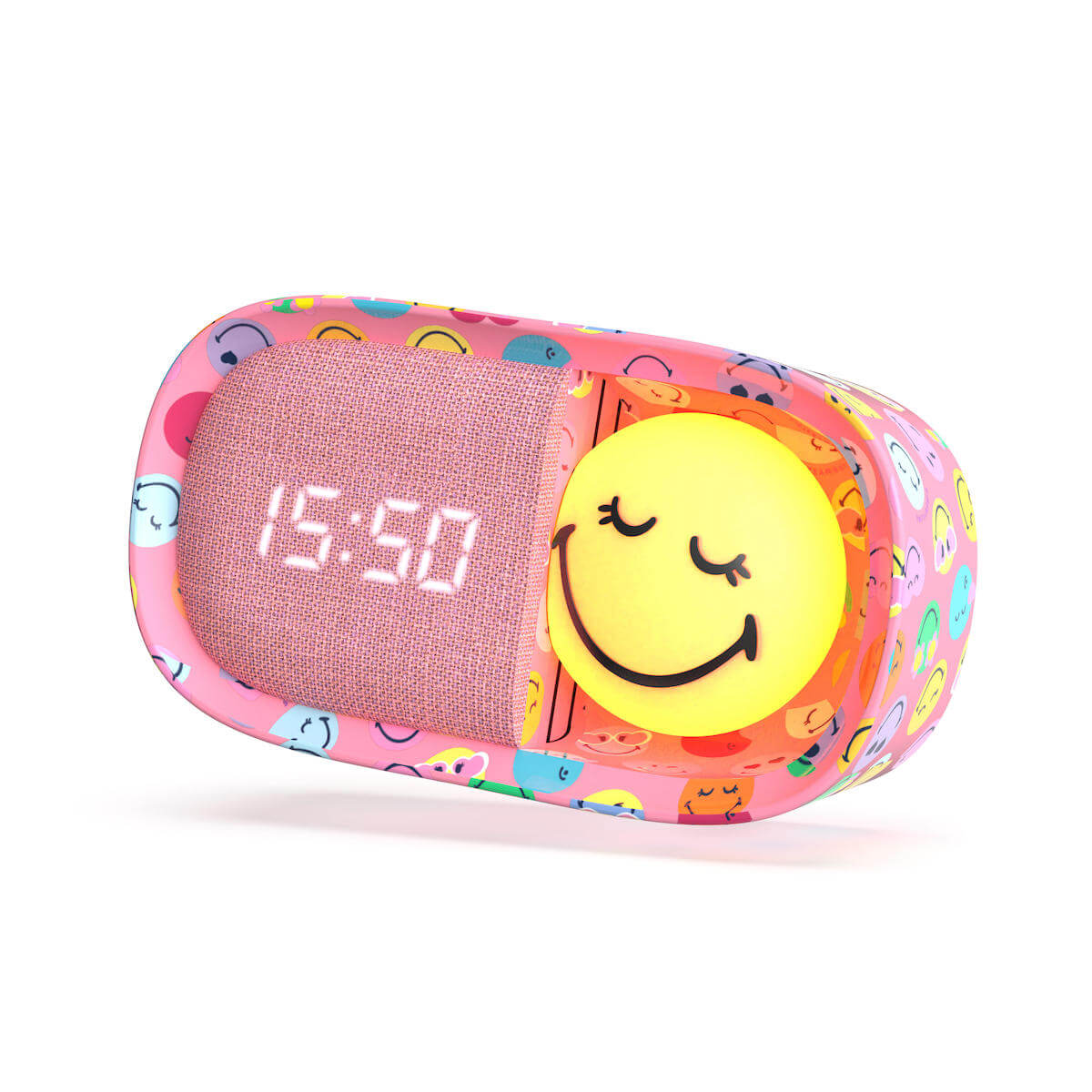Despertador y Luz Nocturna SMILEY CLOCK - Rosa