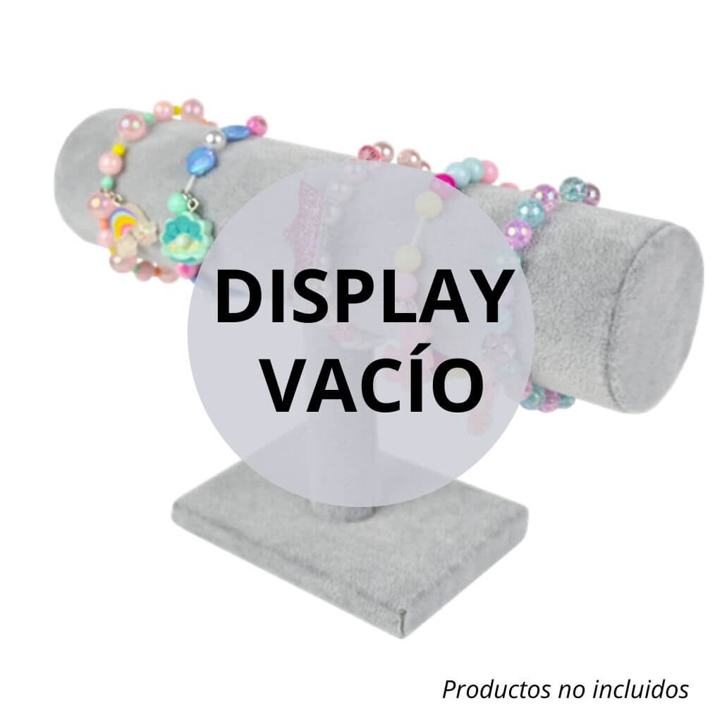 Display vacío de terciopelo gris para Pulseras