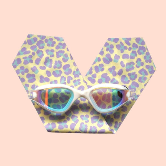 Gafas de natación Leopardo amarillo y violeta (+11 años)