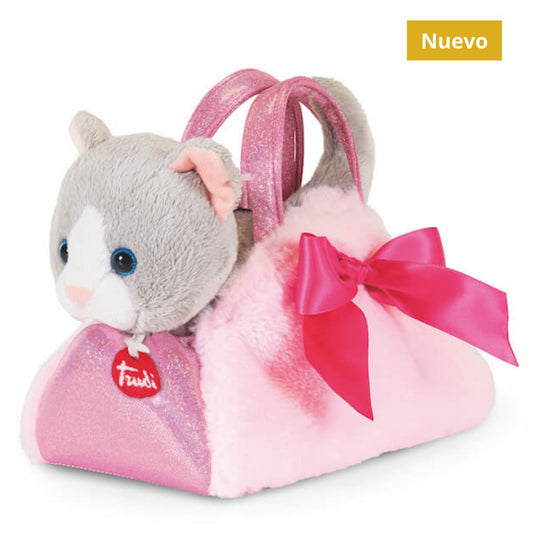 Gato en bolso rosa
