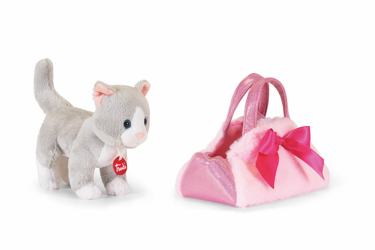 Gato en bolso rosa