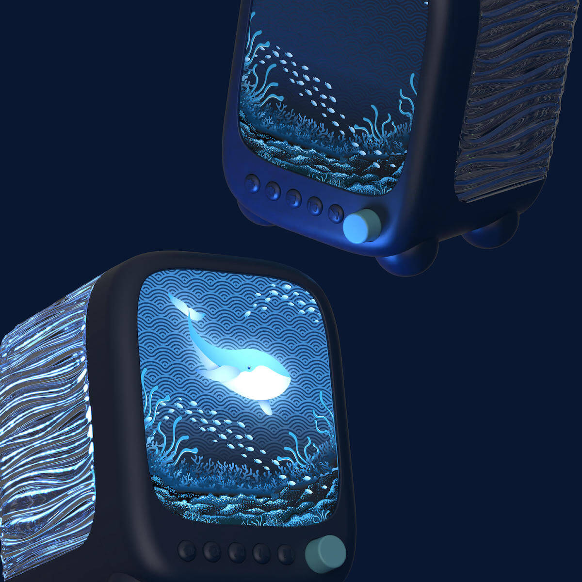 Lámpara Altavoz Proyector WAVY - Azul