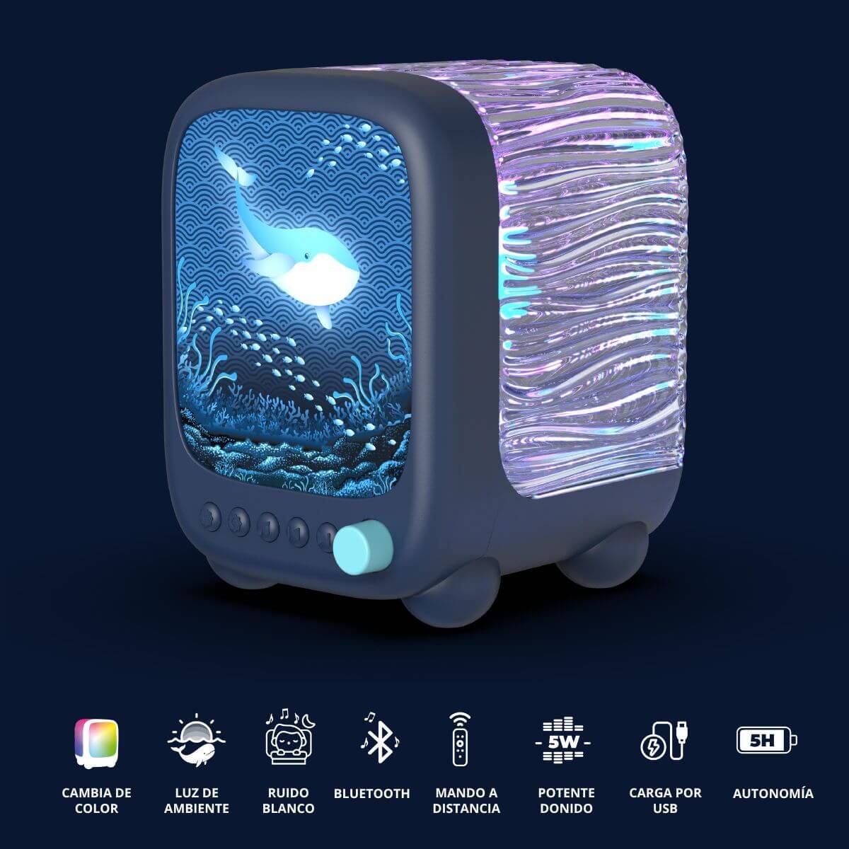 Lámpara Altavoz Proyector WAVY - Azul