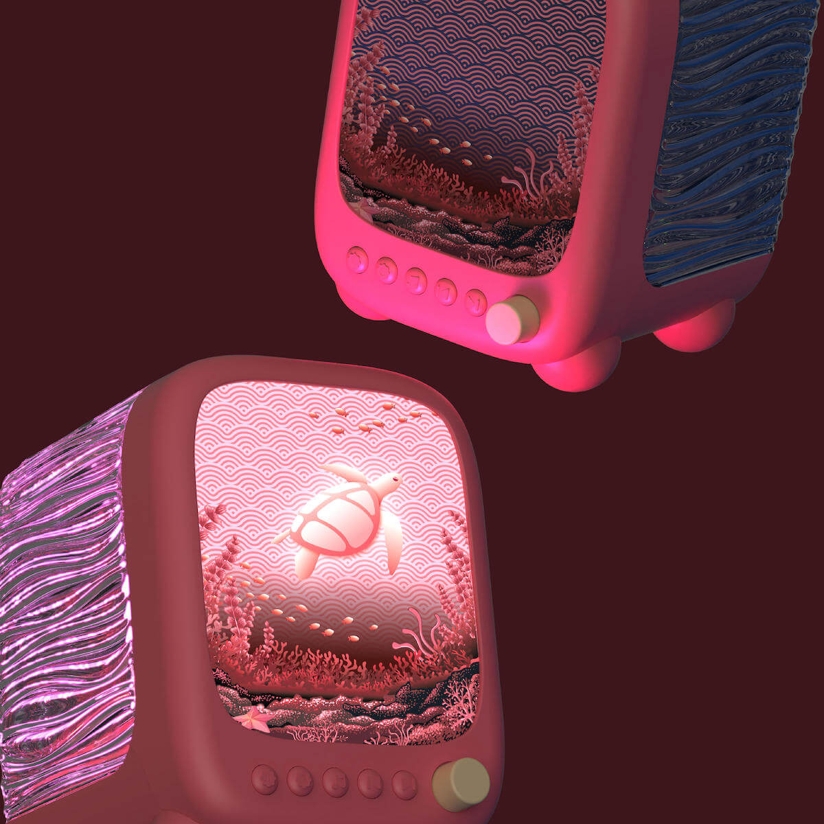 Lámpara Altavoz Proyector WAVY - Rosa