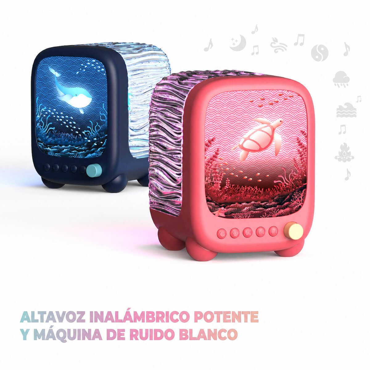 Lámpara Altavoz Proyector WAVY - Rosa
