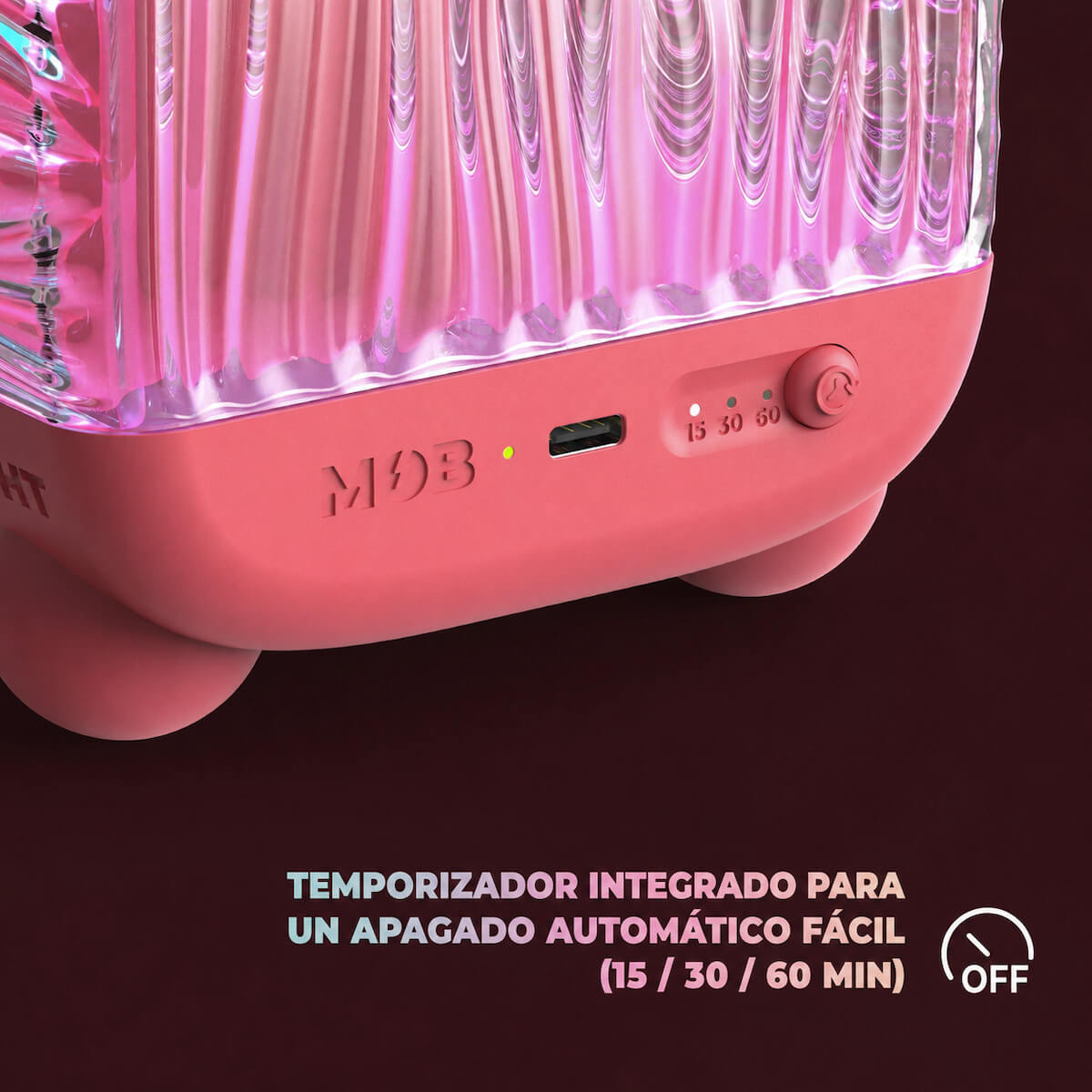 Lámpara Altavoz Proyector WAVY - Rosa