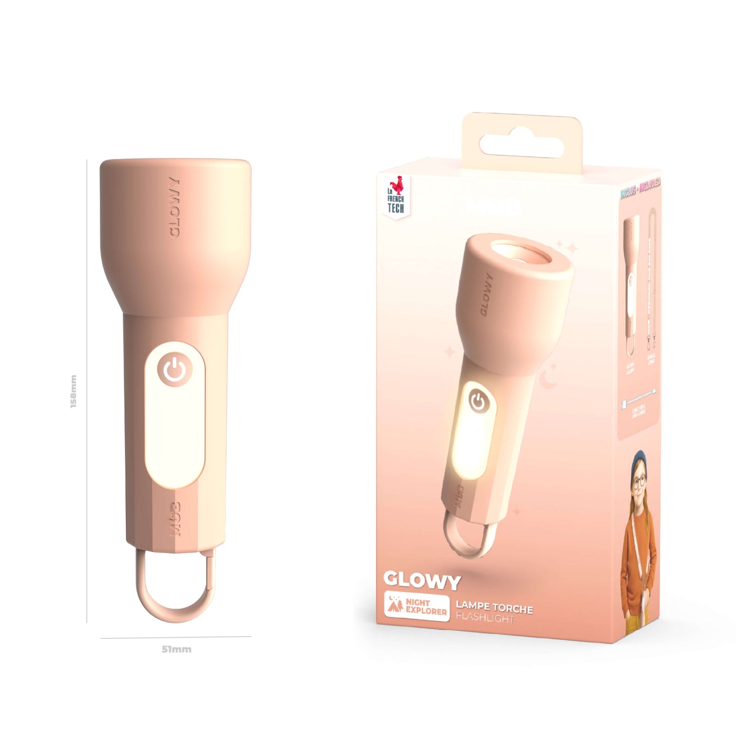 Linterna GLOWY - Rosa
