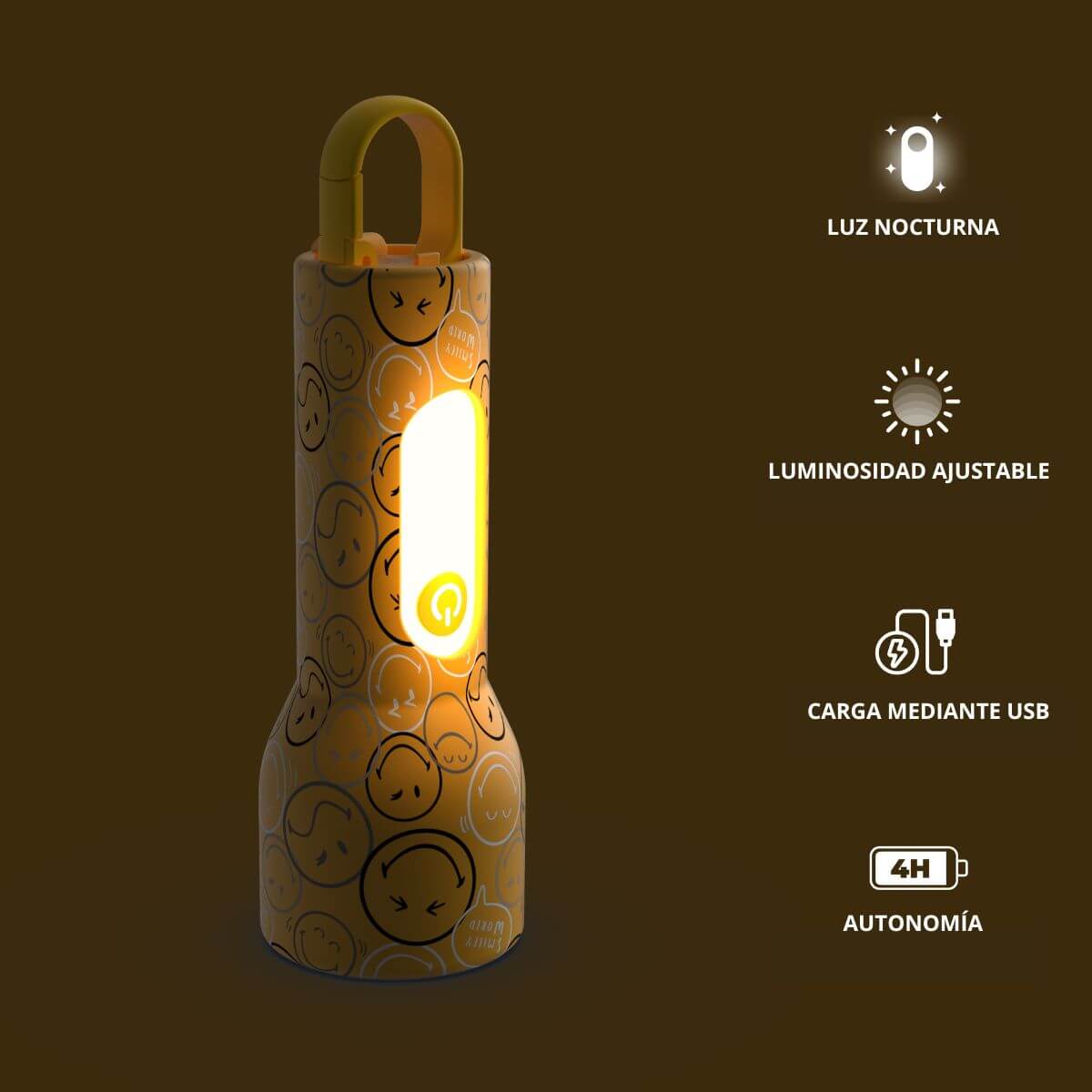Linterna GLOWY - Smiley Amarillo