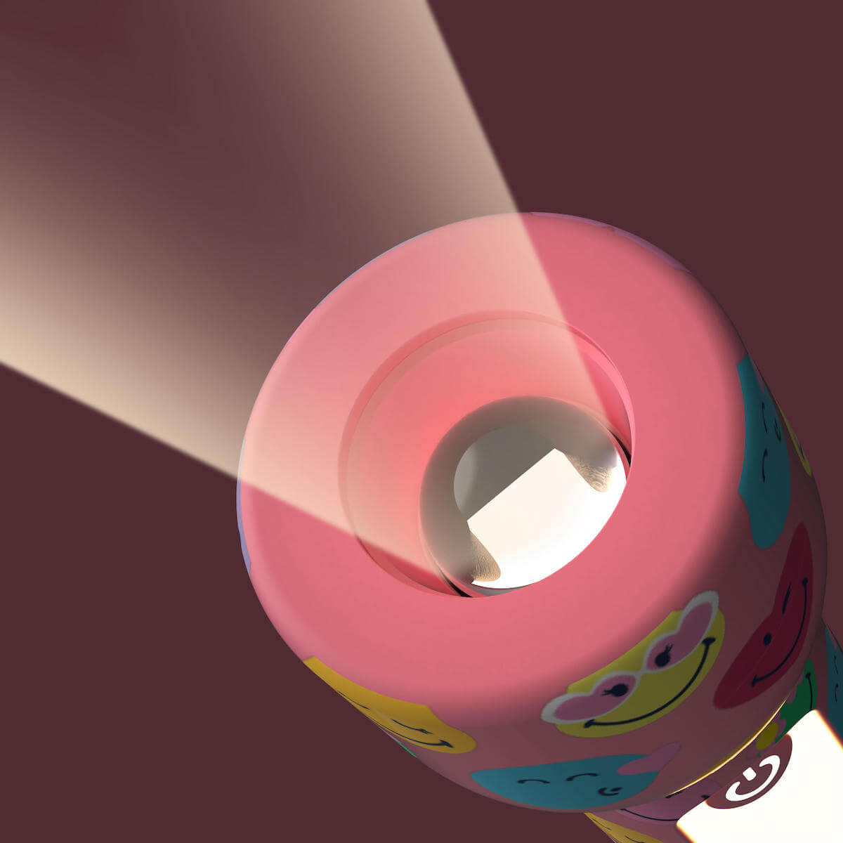 Linterna GLOWY - Smiley Rosa