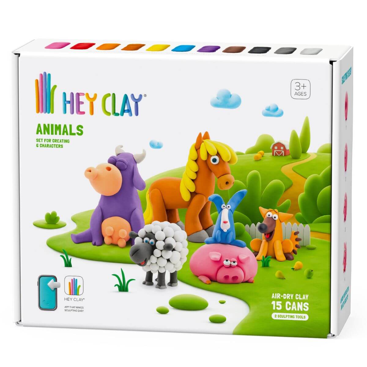 Plastilina interactiva Animales (15 botes)