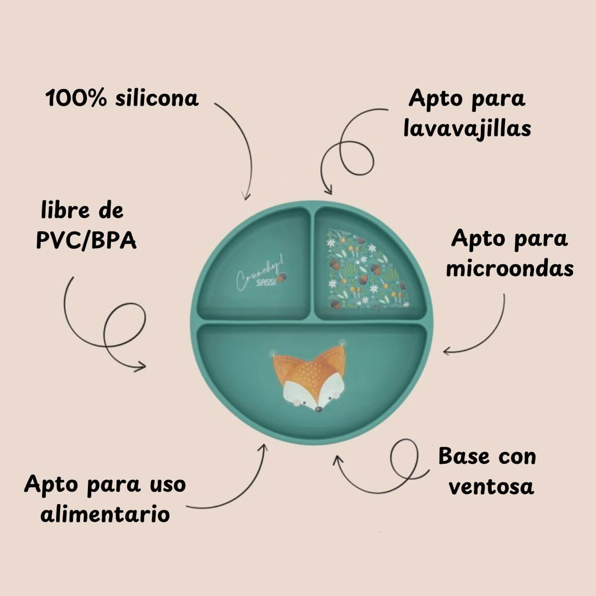 Plato de silicona Zorro