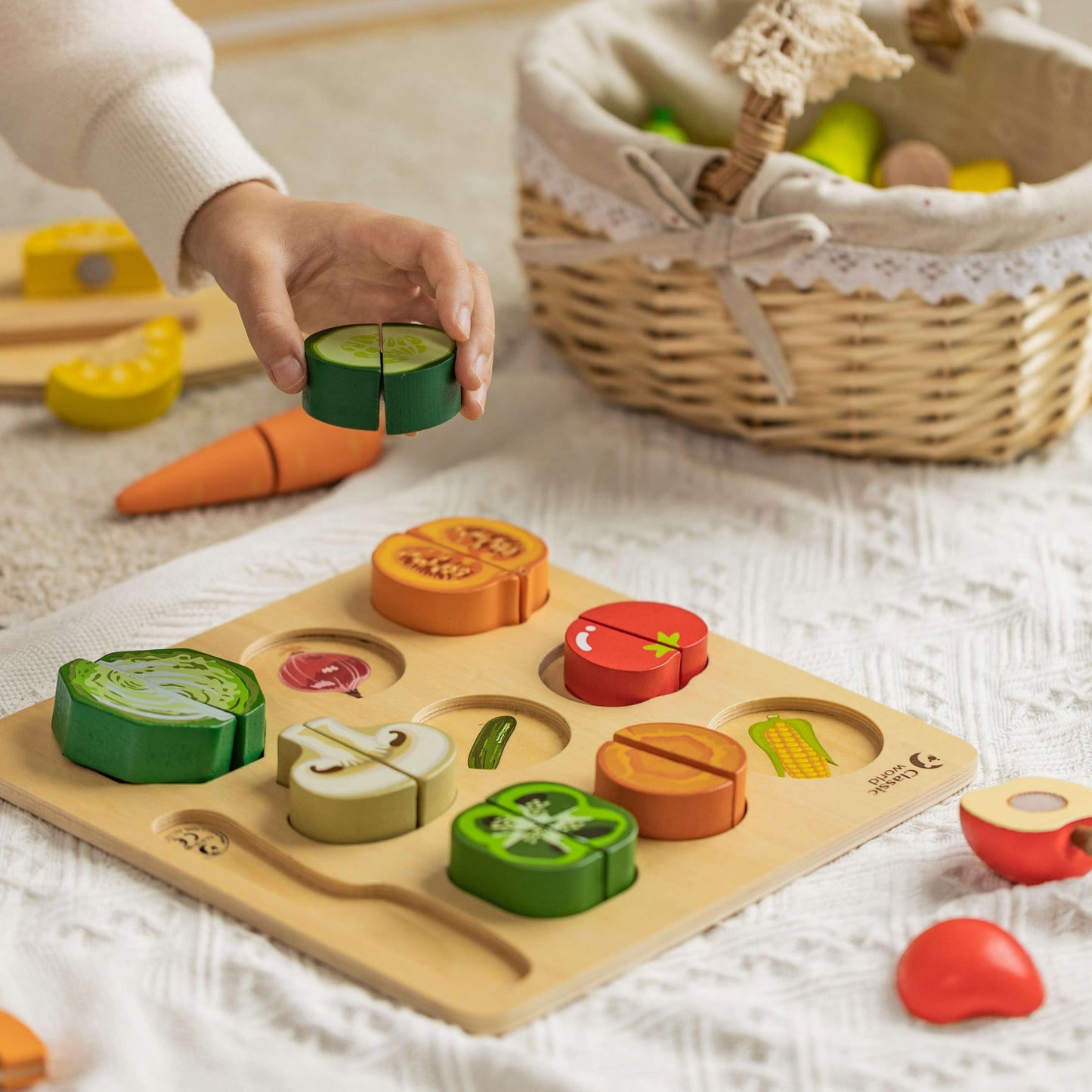Puzzle Cortar verduras