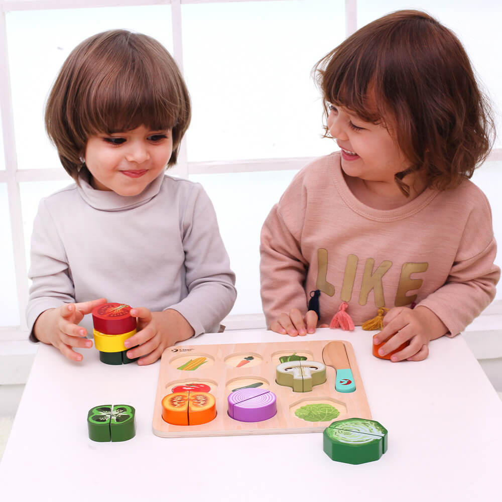 Puzzle Cortar verduras
