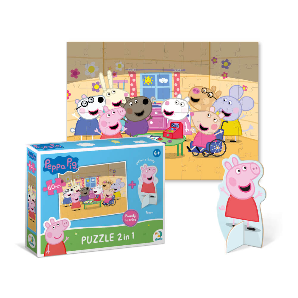 Puzzle Peppa Pig con figura de Peppa Pig (60 piezas)