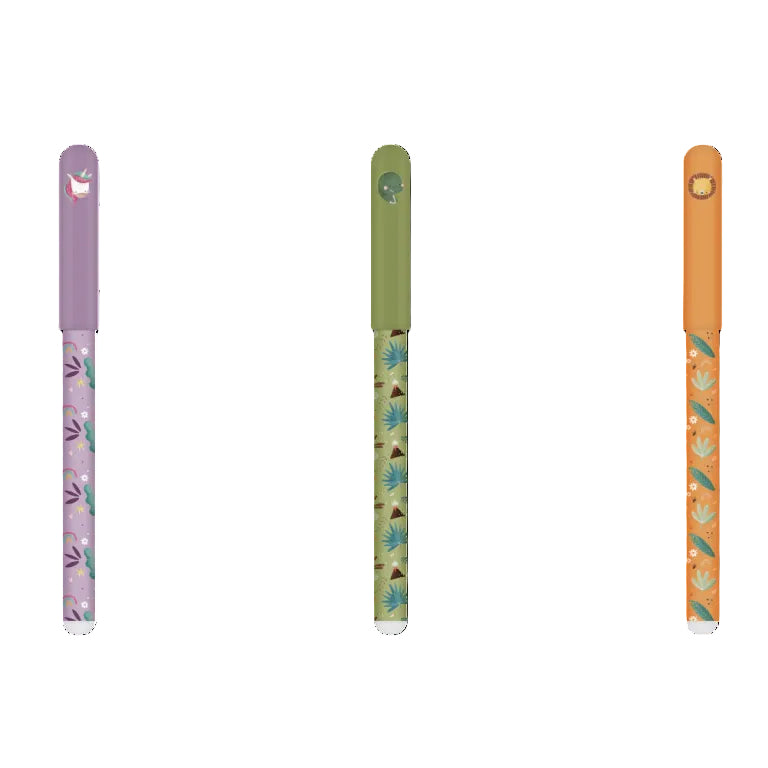 Set de 3 bolígrafos - Unicornio, Dinosaurio y León