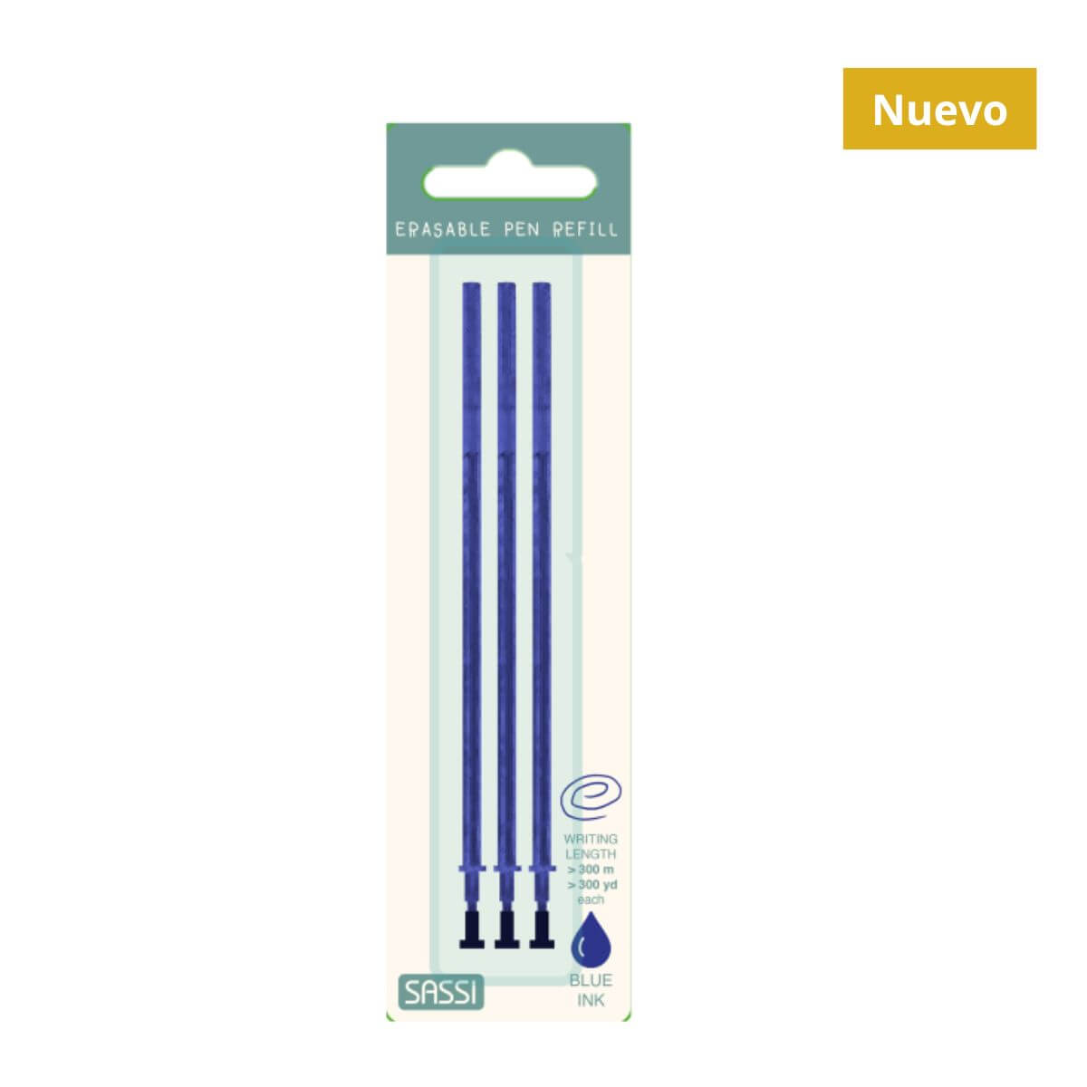 Set de 3 recambios para bolígrafos de gel borrables