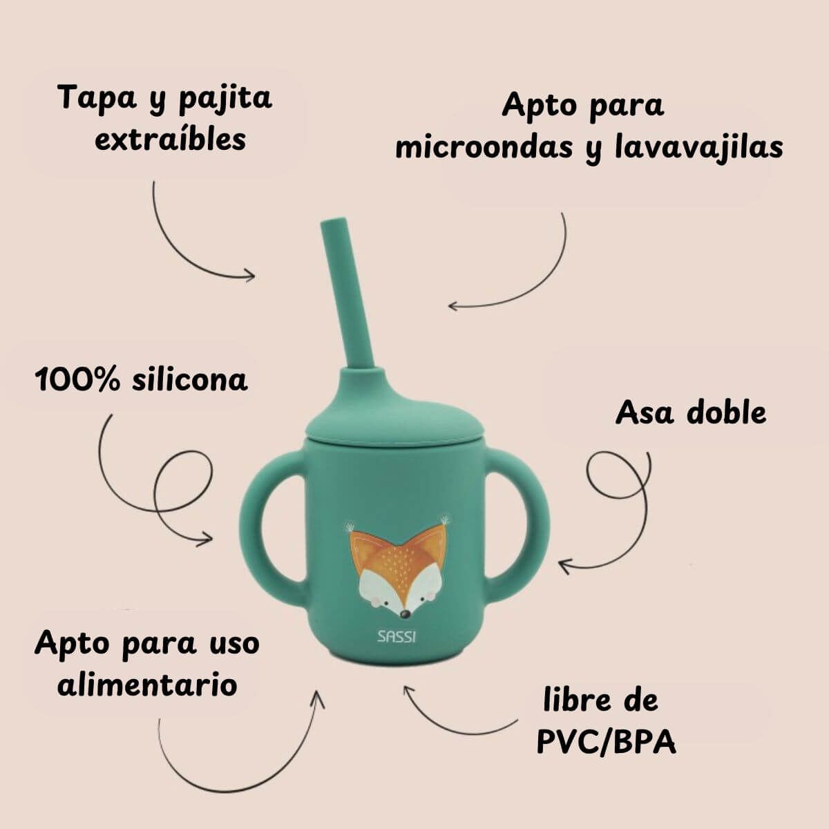 Taza de silicona Zorro