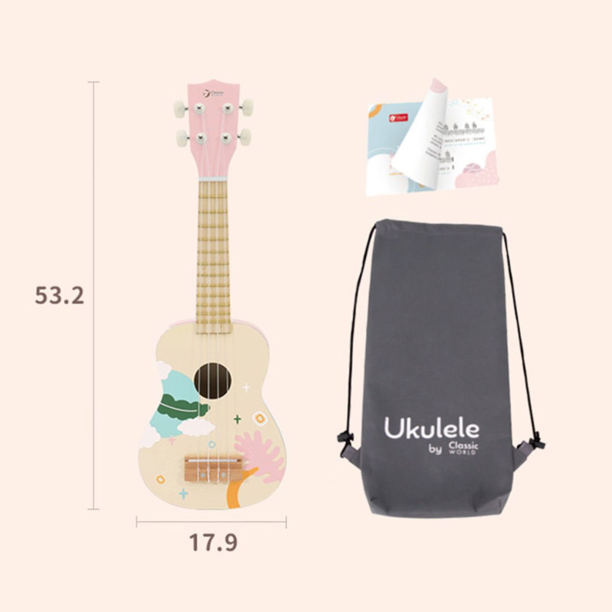 Ukelele Iris rosa