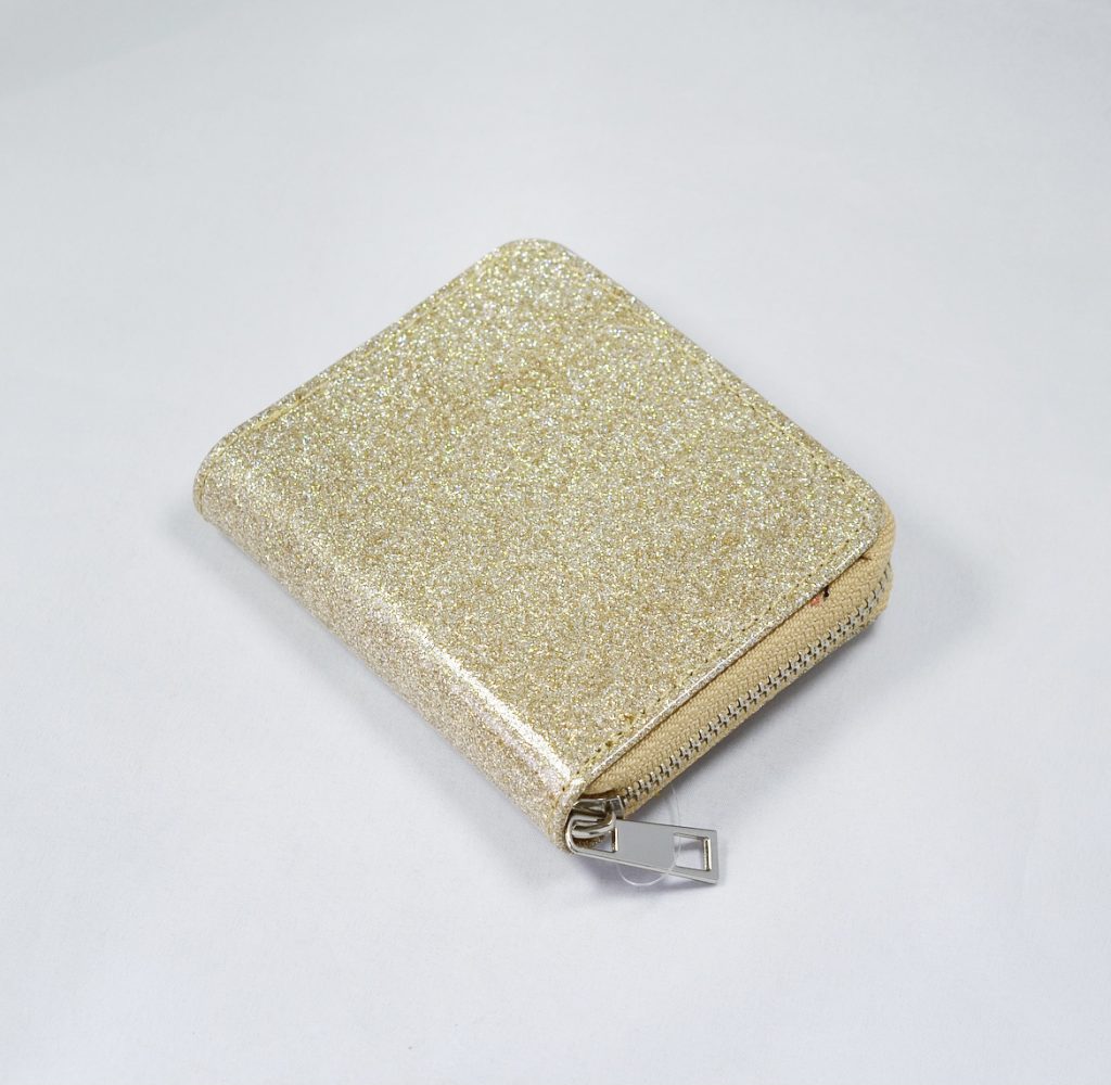  Cartera con cremallera - Purpurina Oro