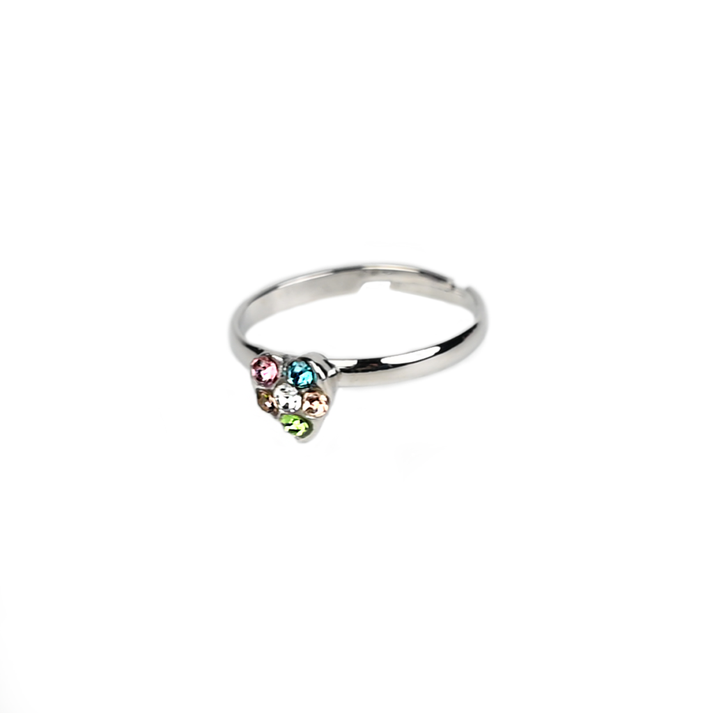  Anillo - Diamantes Corazón Multicolor