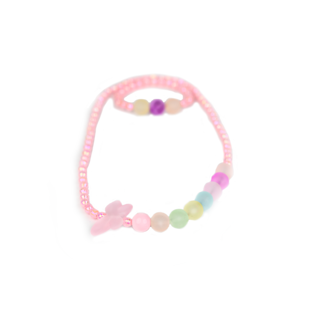  Conjunto Collar y Pulsera - Mariposa Rosa