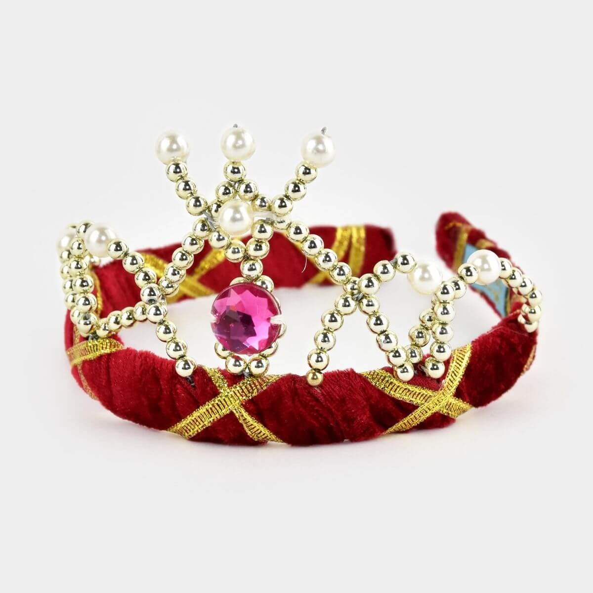 Diadema Tiara Terciopelo Rojo Den Goda Fen