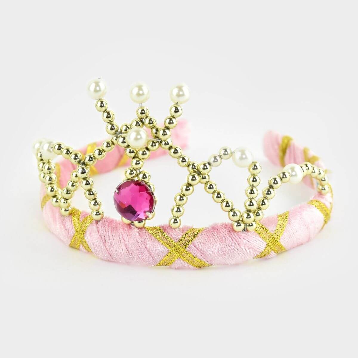 Diadema Tiara Terciopelo Rosa Den Goda Fen