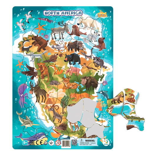 Puzzle en marco Mapa América del Norte