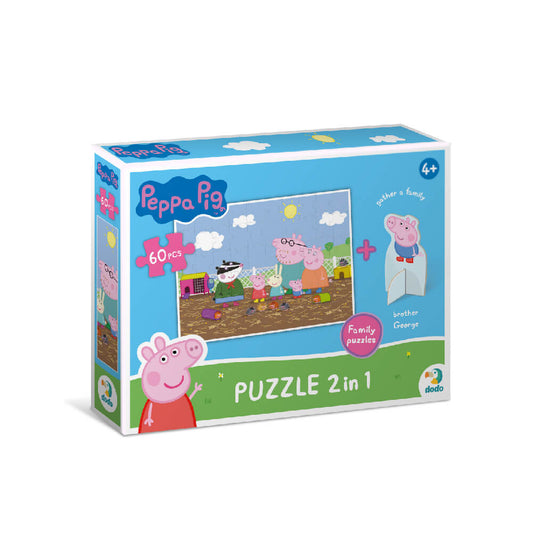 Puzzle Peppa Pig con figura de George Pig (60 piezas)