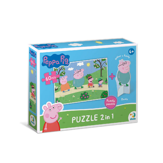 Puzzle Peppa Pig con figura de Papá Pig (60 piezas)